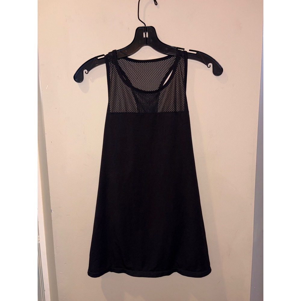 Athleta‎ Black Mesh Panel Racerback Tank Top Womens Size Medium Activewear Gym